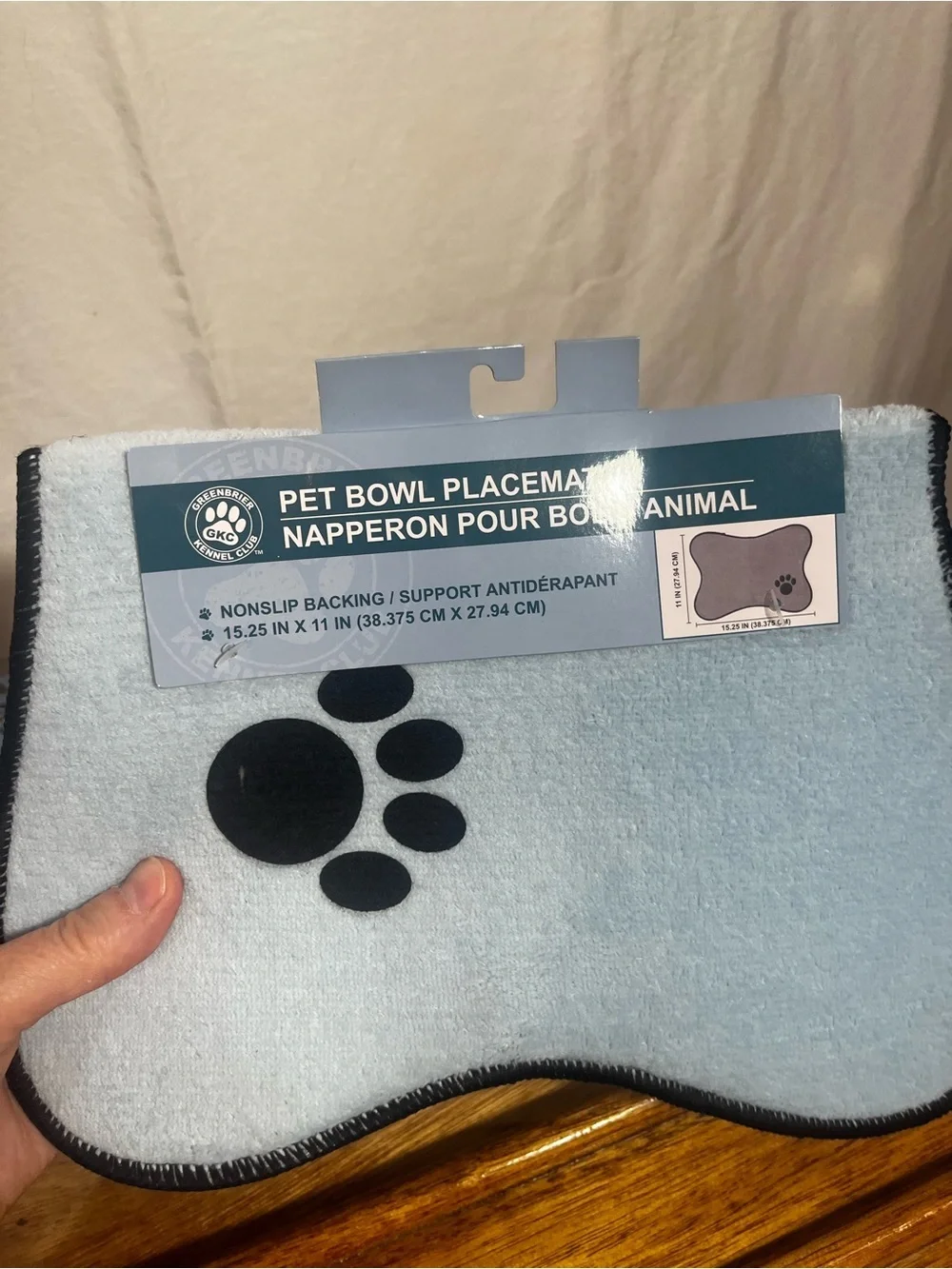 Pet Bowl + Placemat Pair with Paw Print